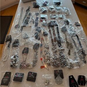 Paparazzi Mixed Jewelry Set - Silver, Black, Red Accents